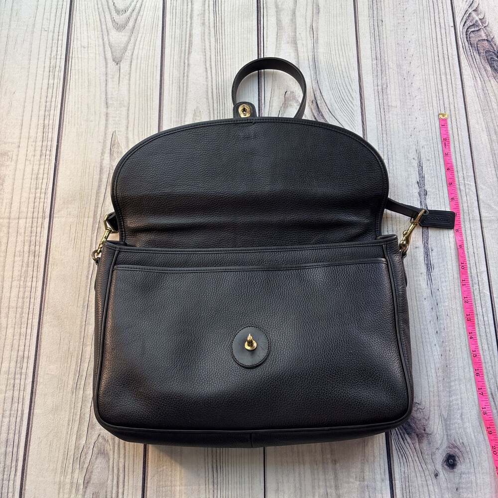 Coach Vintage VTG Sumpter Turnlock Briefcase Messenger Bag Black Brass Hang Tag - Picture 6 of 16